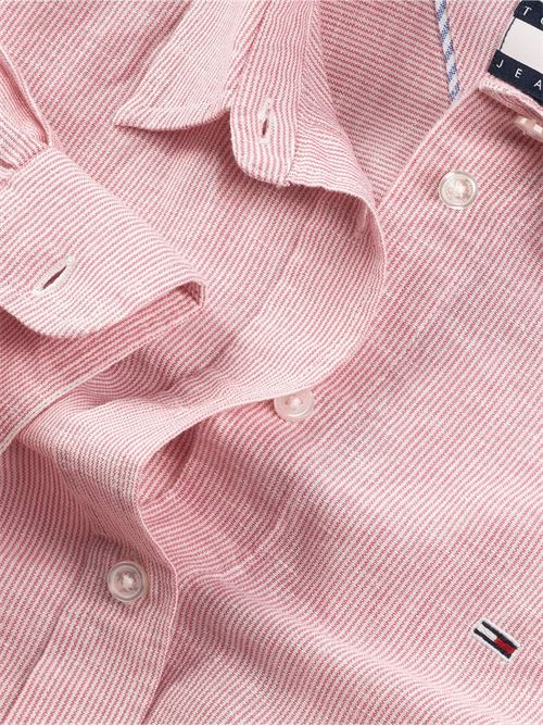 Camicia donna rosa salmone misto lino Tommy Jeans | DW0DW20292TH3
